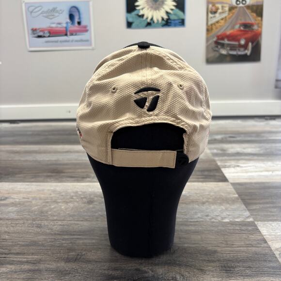 Taylormade R11 Series Black Gray OS Adjustable Strapback Colorblock Golf Cap Hat - Picture 3 of 8